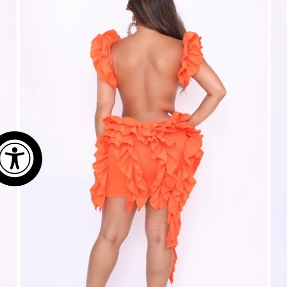 Orange Ruffled Dress - Picture 3 of 3
